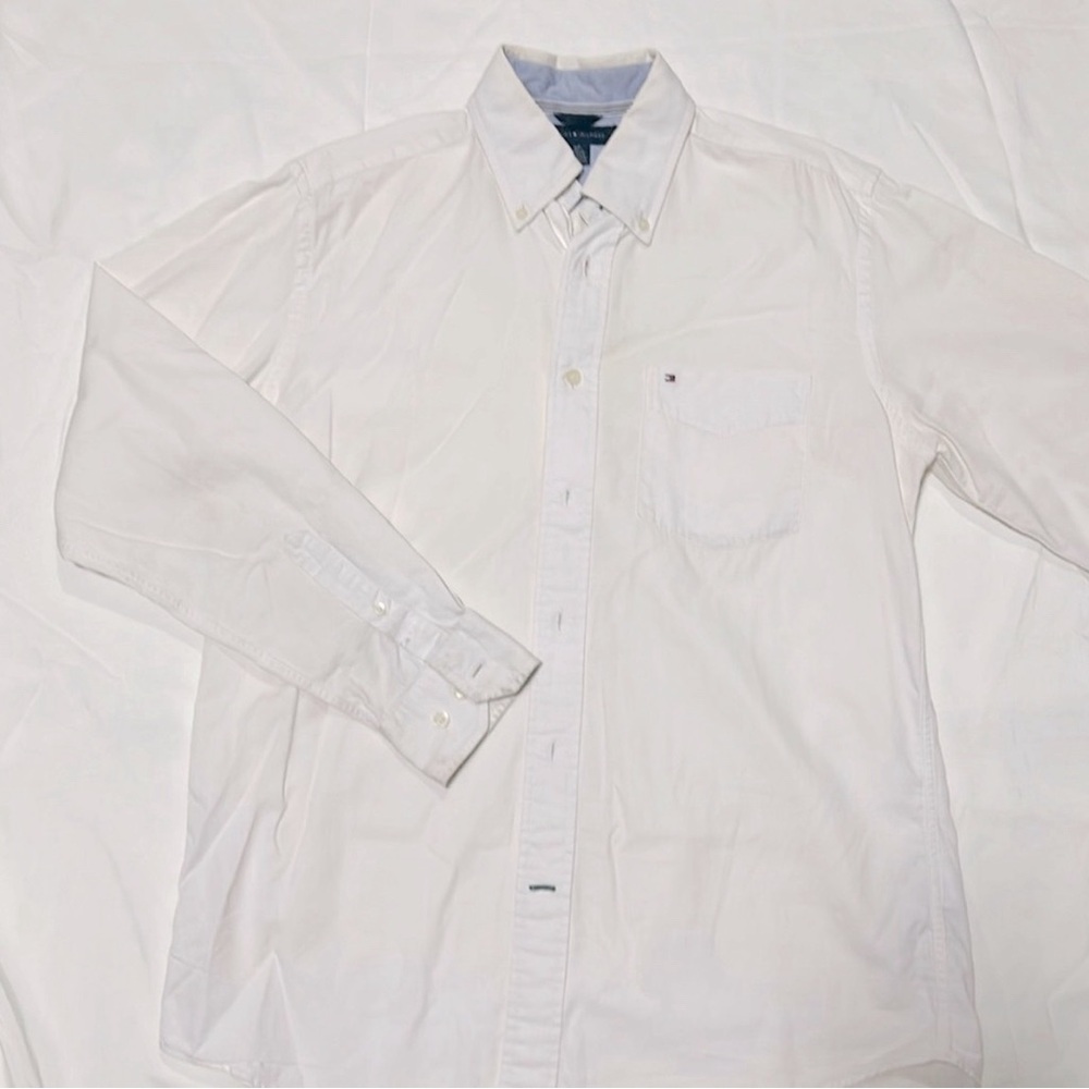 Tommy Hilfiger Men’s White Oxford Shirt - 100% Cotton